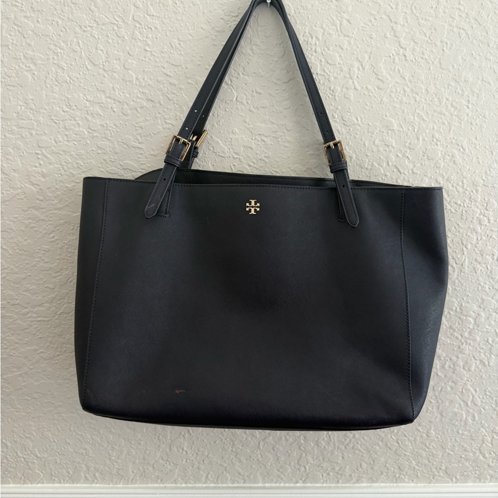 Tory Burch York Large Saffiano Leather Tote – Navy – Great Condition